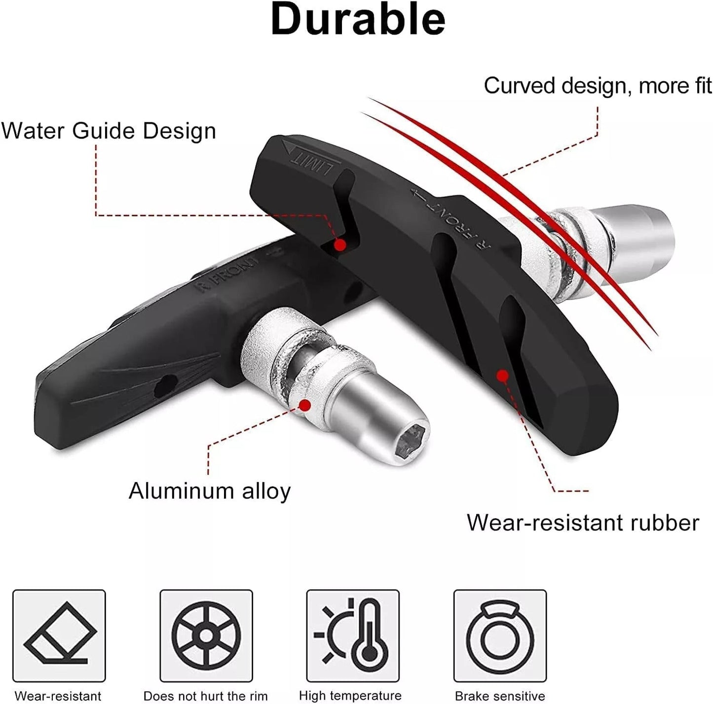 4x bicycle brake pads brake pads brake shoes v-brake for shimano sram 70mm love local jewelry