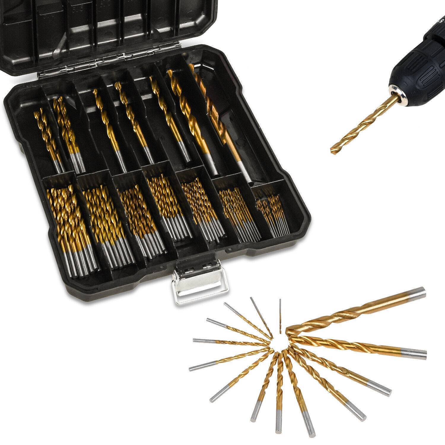 99X Titan HSS Spiralbohrer Stahl Bohrer Satz Werkzeug Set Metallbohrer 1.5-10mm Love Local Jewelry