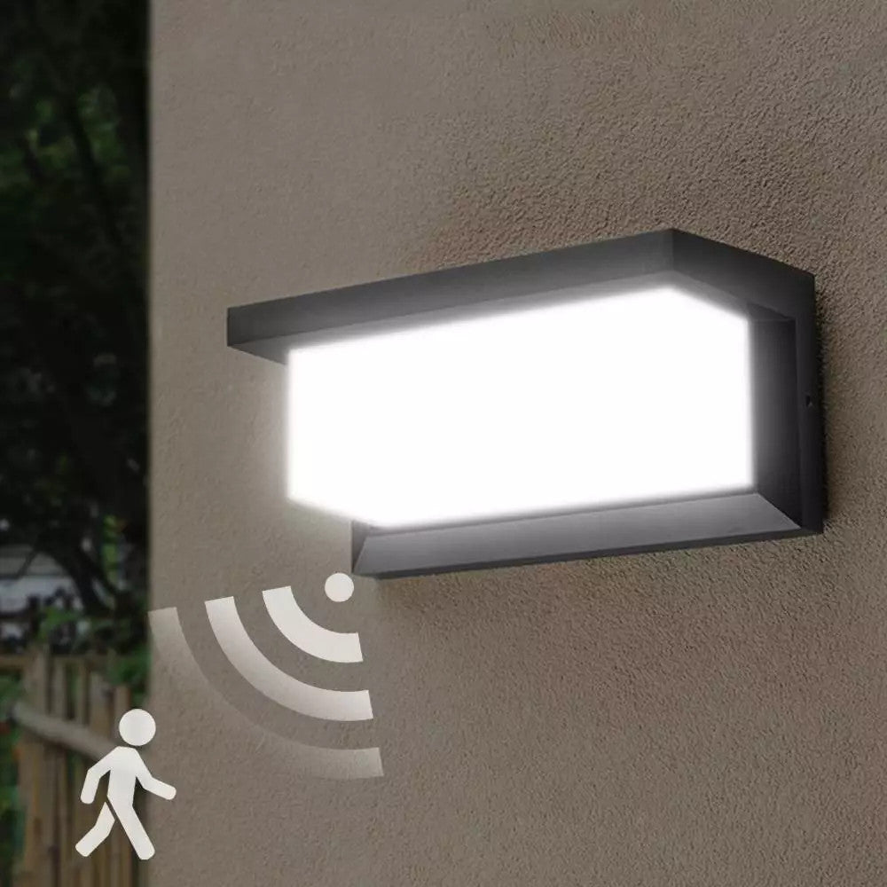 led outdoor light with motion detector wall light ip65 anthracite sensor lamp 18w