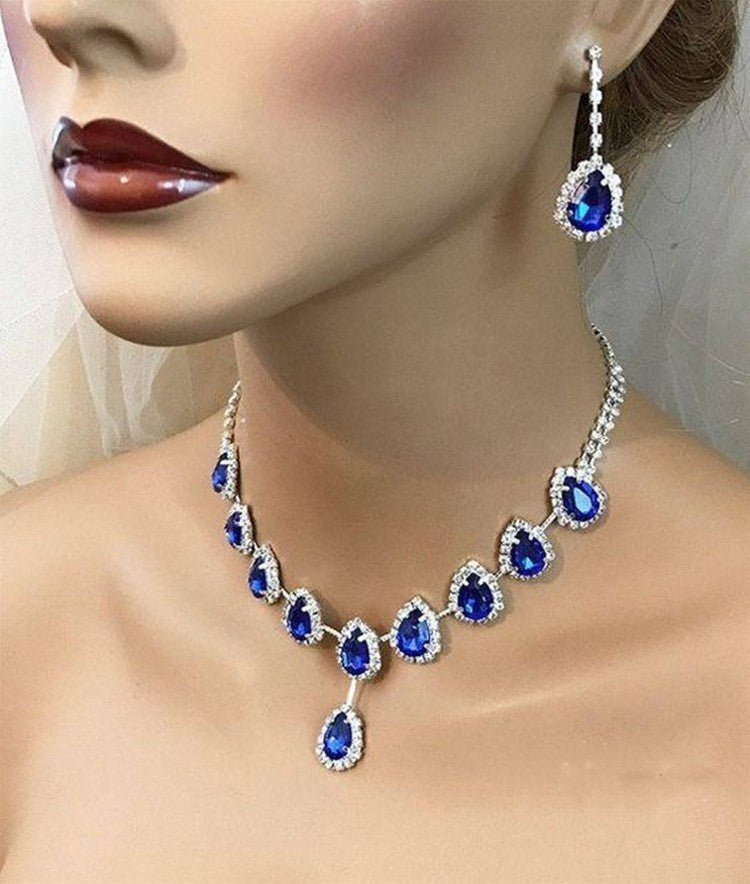 blue zirconia kette – funkelnde damen-halskette mit zirkonia-glanz - lunastein
