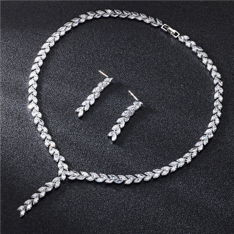 Bride Wedding Earrings Jewelry Set Jewelry Set - Lunastein