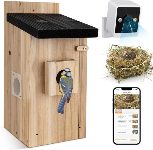 Smart Bird House With Camera,3MP Birdhouse Camera For Outdoors,Auto Capture Bird Videos & Motion Detection,Watch Bird Nesting & Hatching In Real Time,DIY Ideal Gift SchmuckNeu