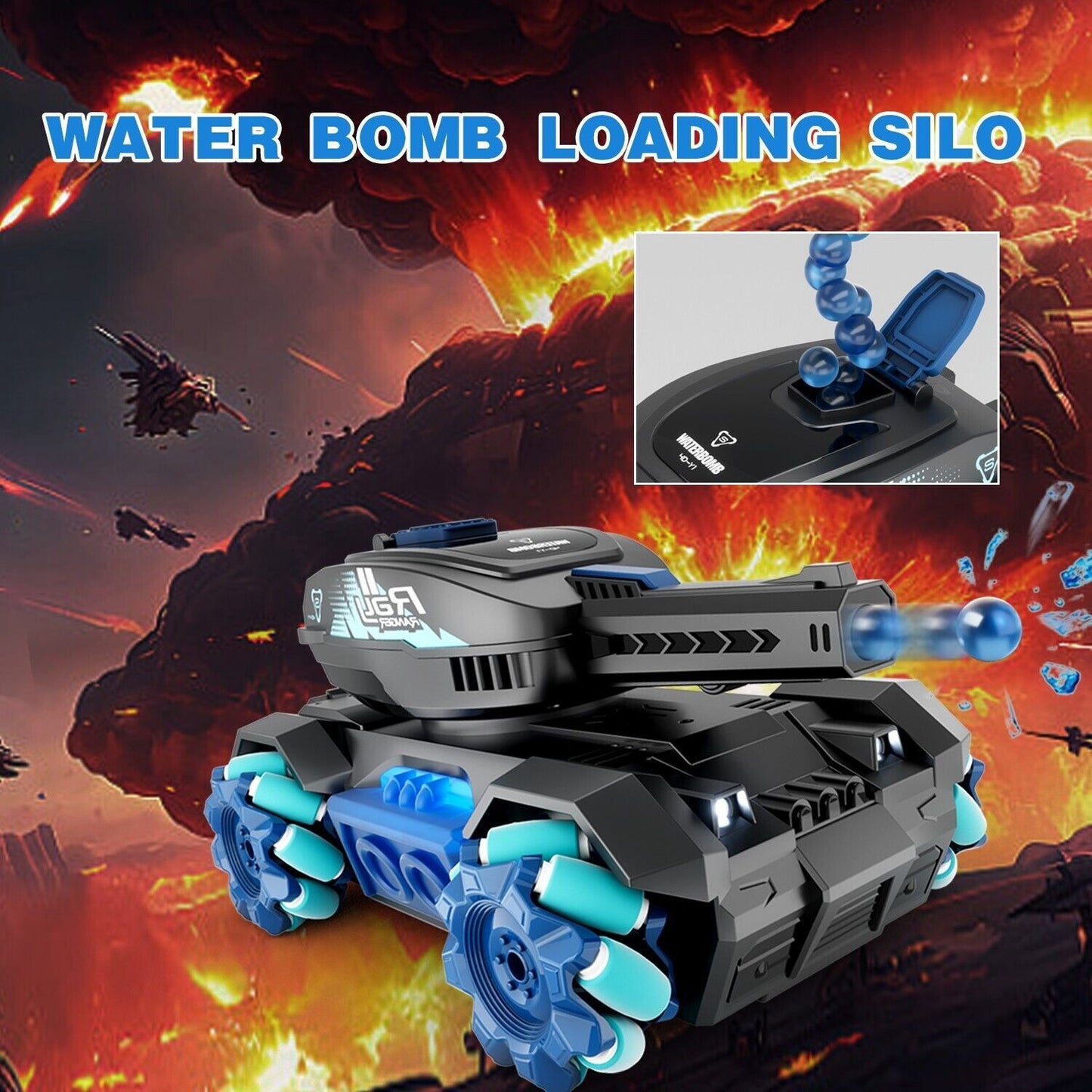 de 4drc y1 rc tank shooting gesture sensing rc stunt car with light music