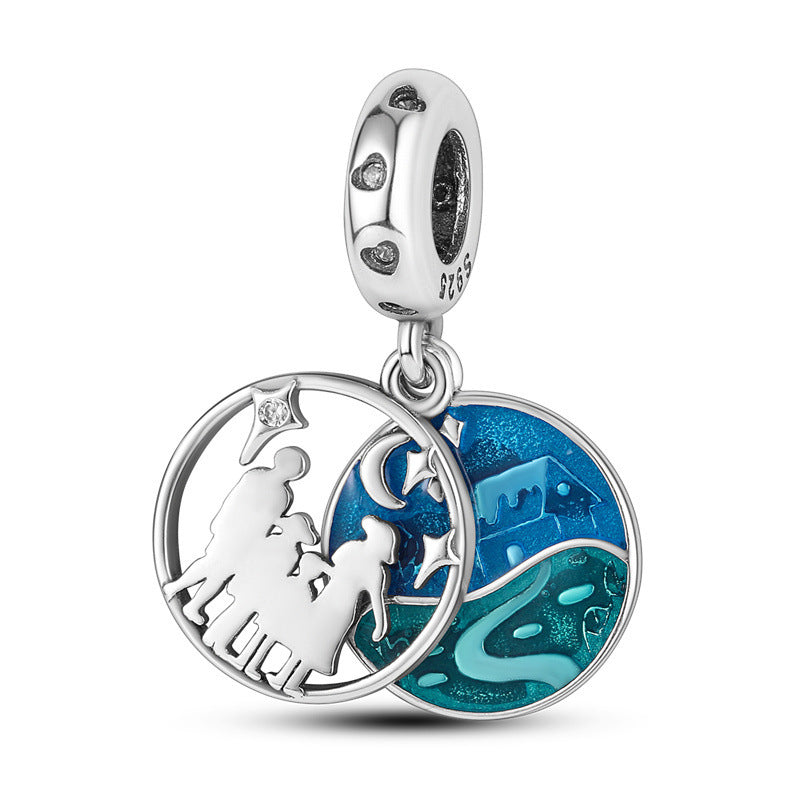 ocean friends charm set 2025 – maritime tier-charms aus 925 silber in blau - lunastein