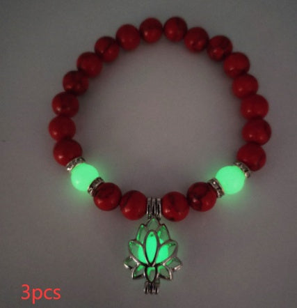 energy luminous lotus natural stone bracelet yoga healing luminous glow in the dark charm beads bracelet for men women prayer buddhism schmuckneu