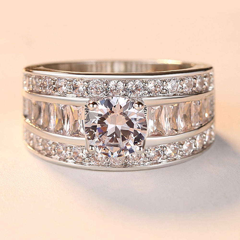 sparkle line – breitband-ring mit zirkonia-funkel - lunastein