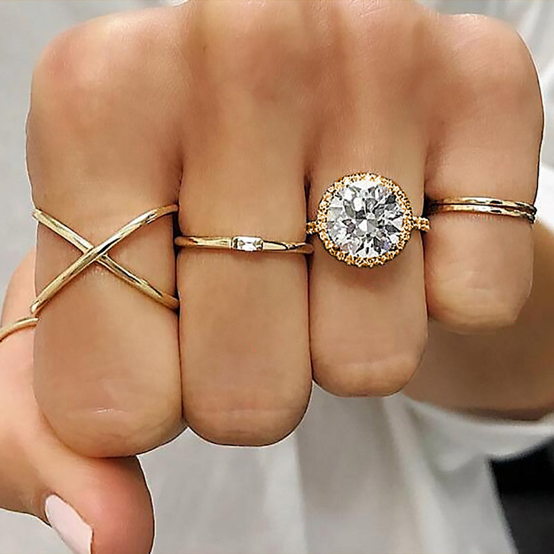 retro women's joint ring ring set - lunastein