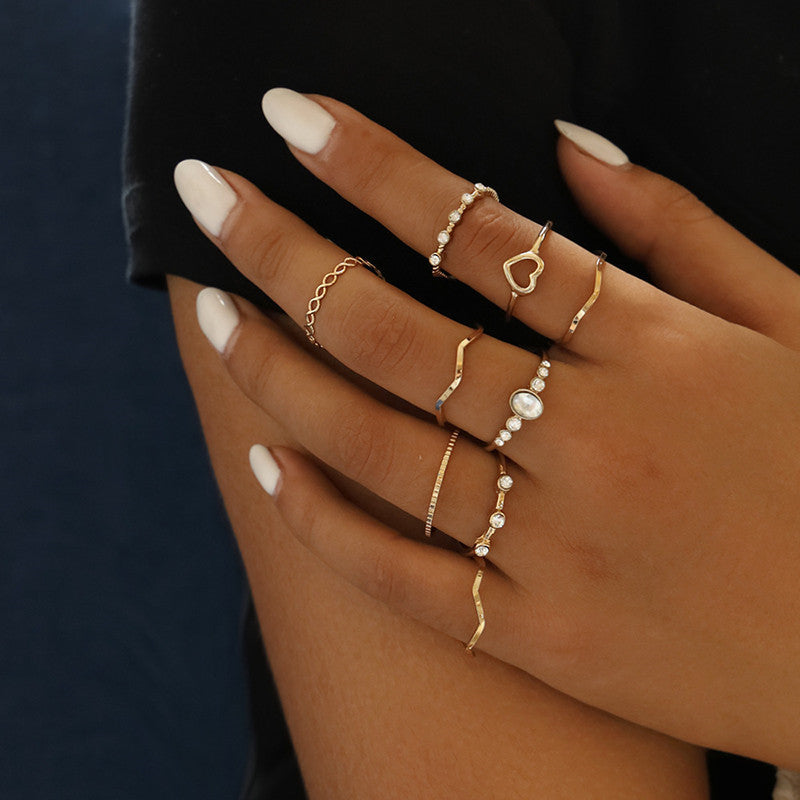 retro women's joint ring ring set - lunastein