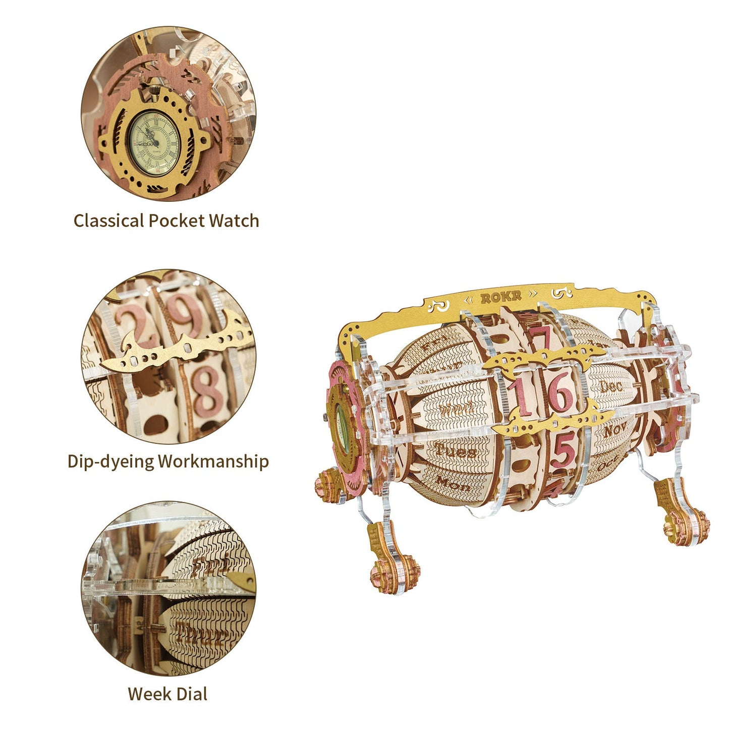 robotime rokr zodiac wall clock 3d wooden puzzle model assembly toys gifts for children kids teens lc601 support dropshipping schmuckneu