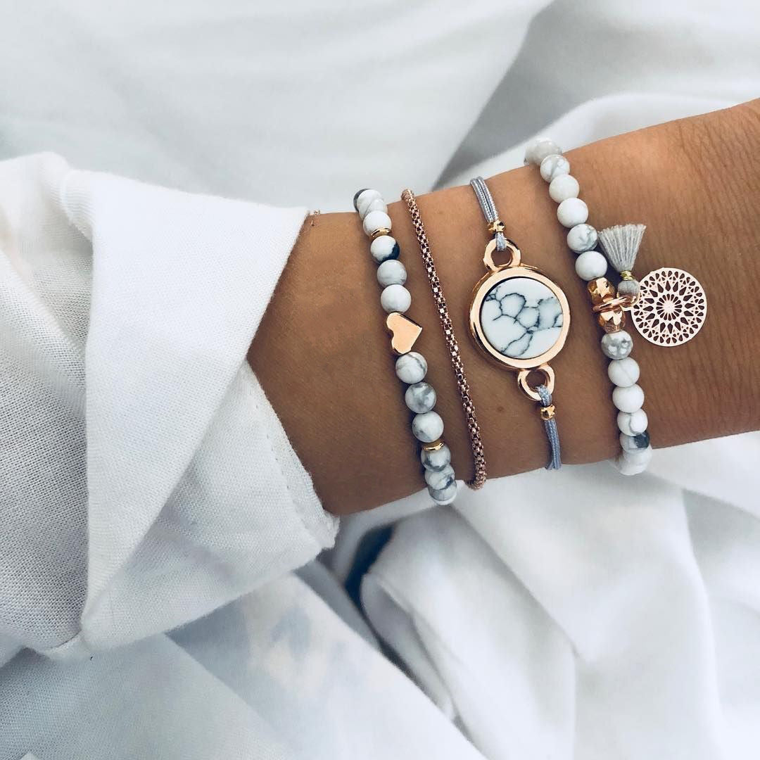 love map bracelet bracelet set - lunastein
