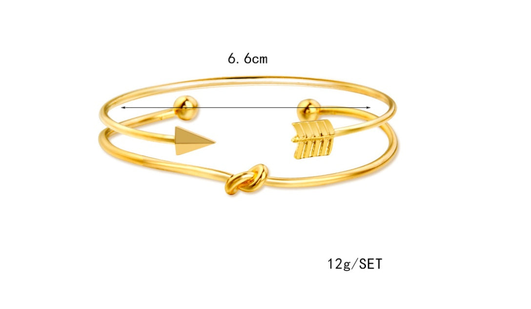 modyle gold color crystal wedding bracelets set cz stone heart bracelets bangles for woman - lunastein