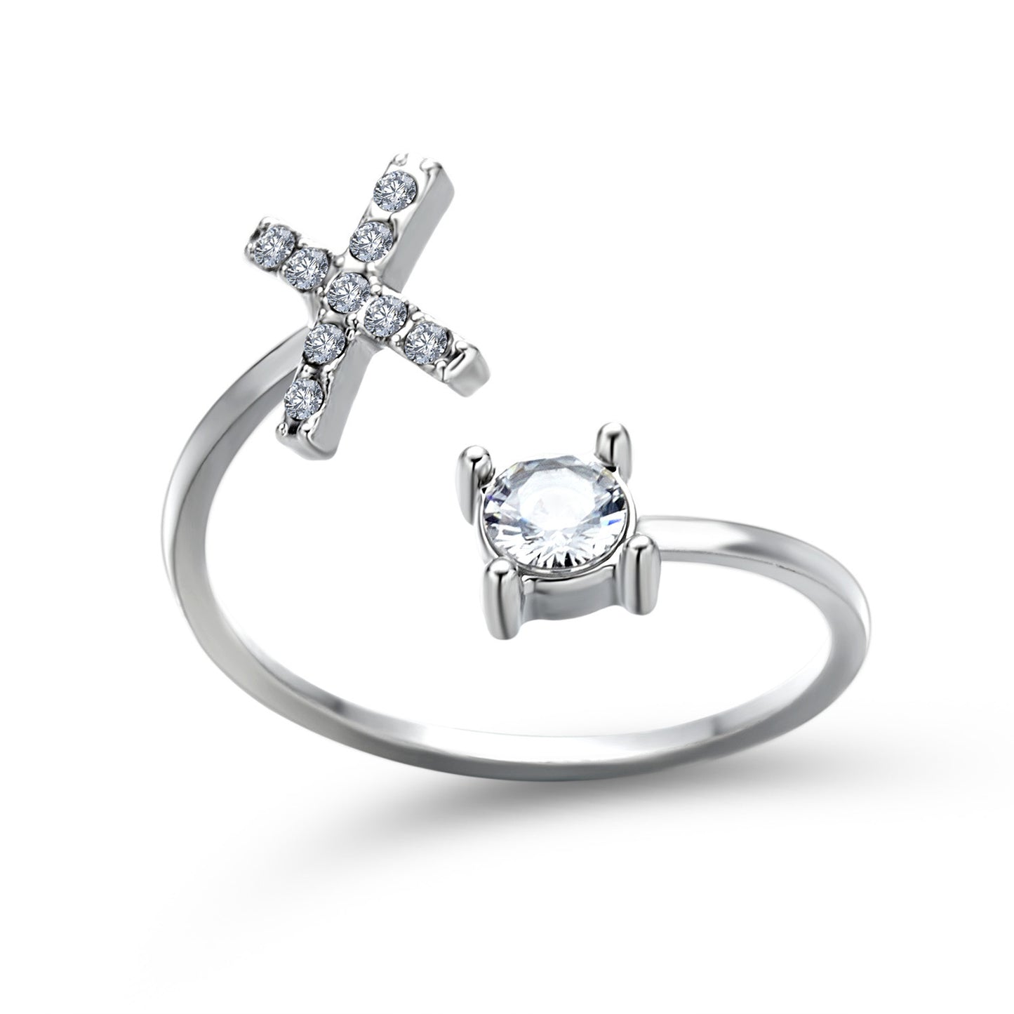 love letter – verstellbarer initialen-ring mit zirkonia in gold, silber oder roségold - lunastein