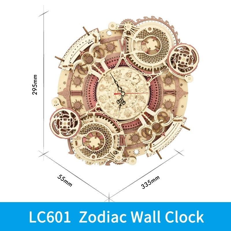 robotime rokr zodiac wall clock 3d wooden puzzle model assembly toys gifts for children kids teens lc601 support dropshipping schmuckneu