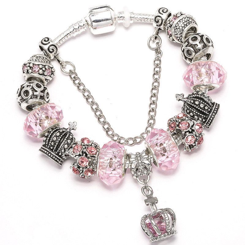 royal bloom – charm-armband mit krönchen & glanzdetails - lunastein