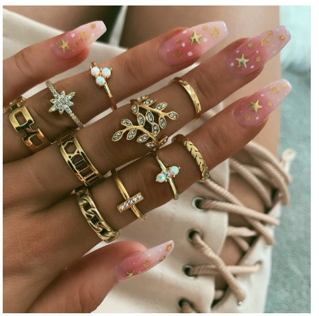 diamond z – 19 style ringsets mit funkelnden zirkonia & opal-akzenten - lunastein - schmuck
