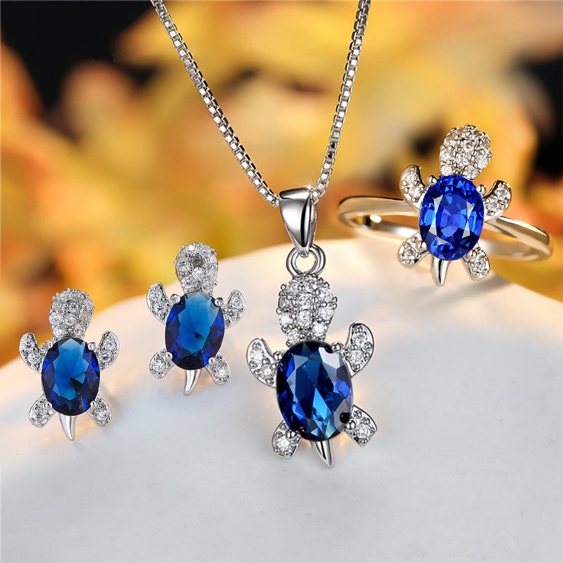 rainbow turtle necklace – schildkröten-kette mit zirkonia in 16 farben - lunastein