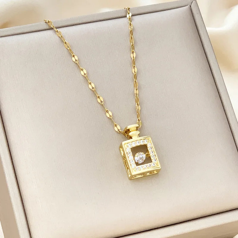 crown & charm – halskette mit zirkonia-anhänger in 11 zauberhaften designs - lunastein