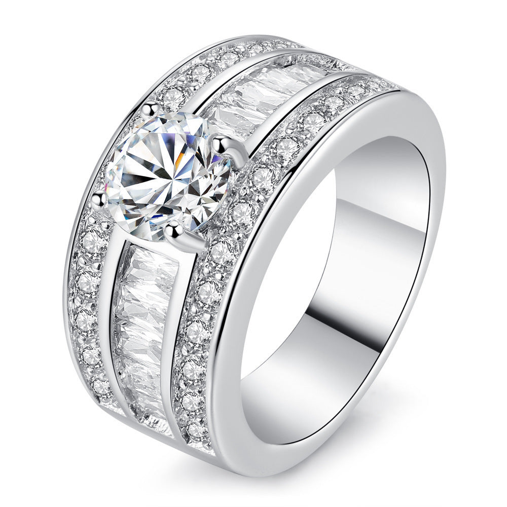 Sparkle Line – Breitband-Ring mit Zirkonia-Funkel - Lunastein