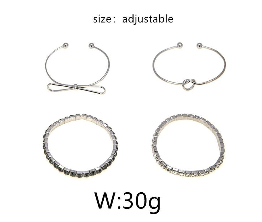 modyle gold color crystal wedding bracelets set cz stone heart bracelets bangles for woman - lunastein
