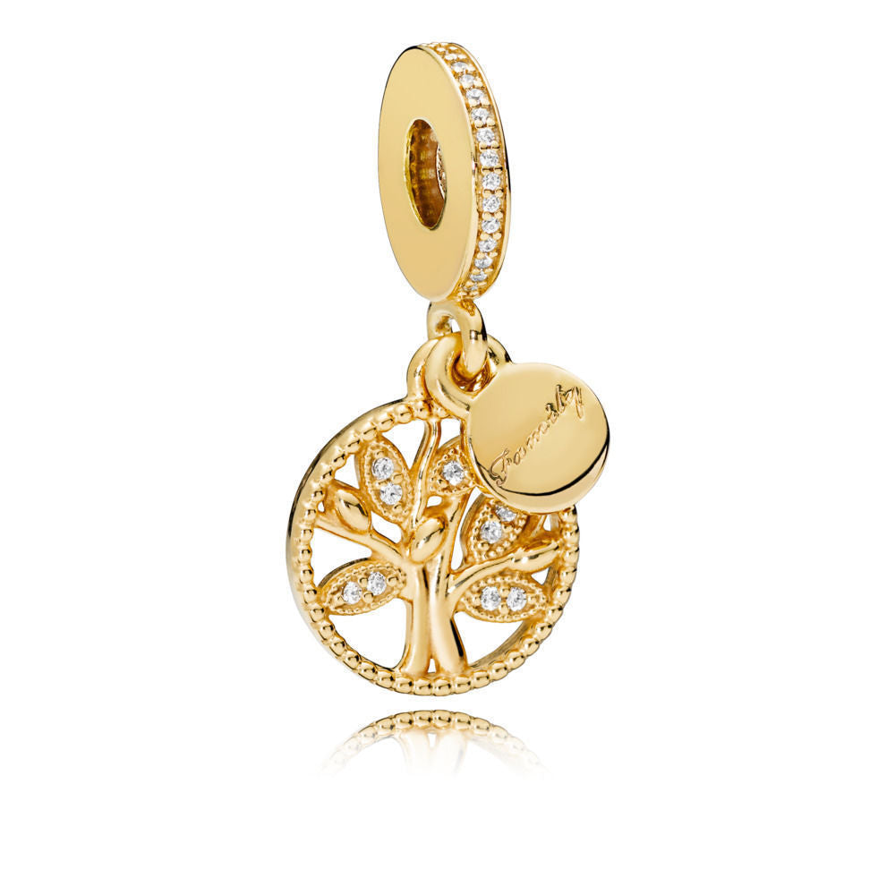 Family Roots Charm 2025 – Lebensbaum-Anhänger mit Zirkonia in 925 Silber - Lunastein