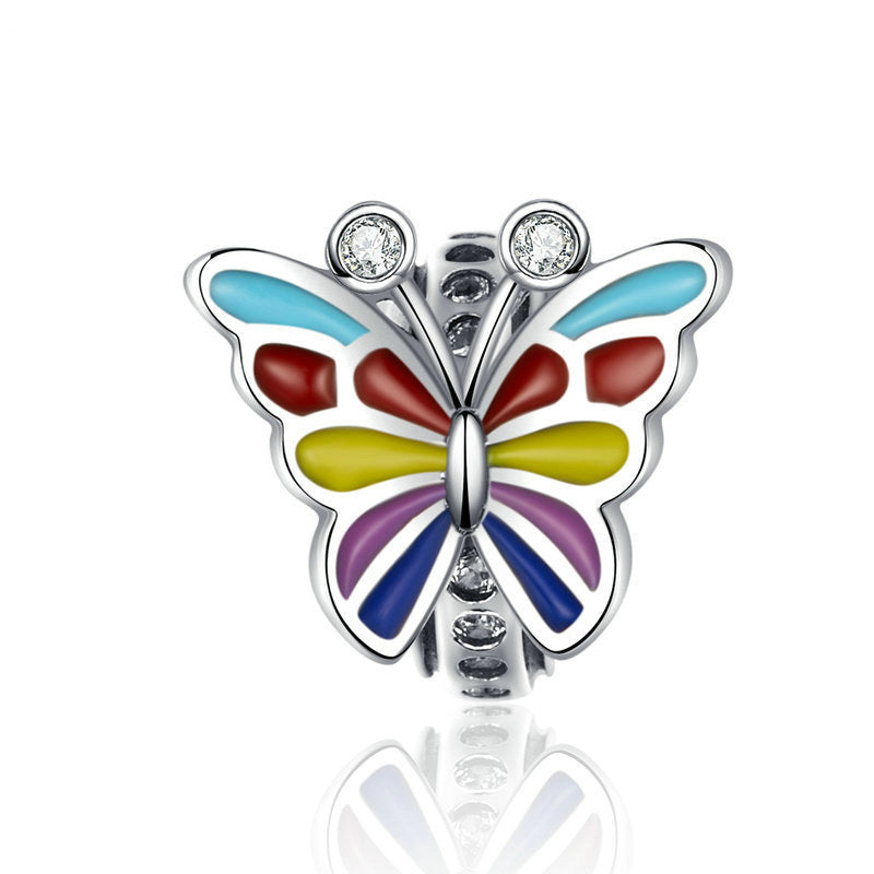 Butterfly Charm – Bunter Schmetterlingsanhänger aus 925 Silber - Lunastein