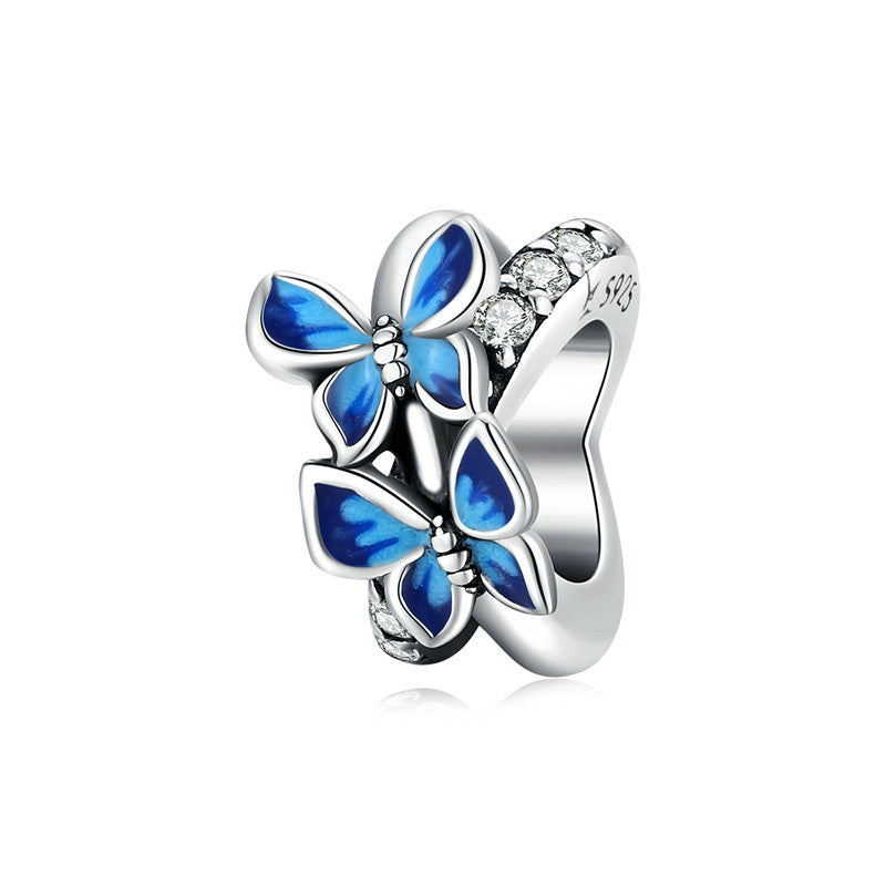 Butterfly Charm – Bunter Schmetterlingsanhänger aus 925 Silber - Lunastein
