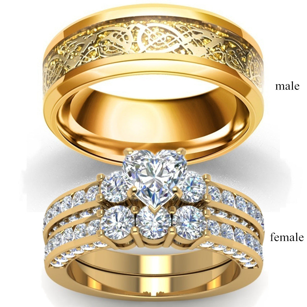 zircon gold dragon ring – goldener herzring für paare - lunastein