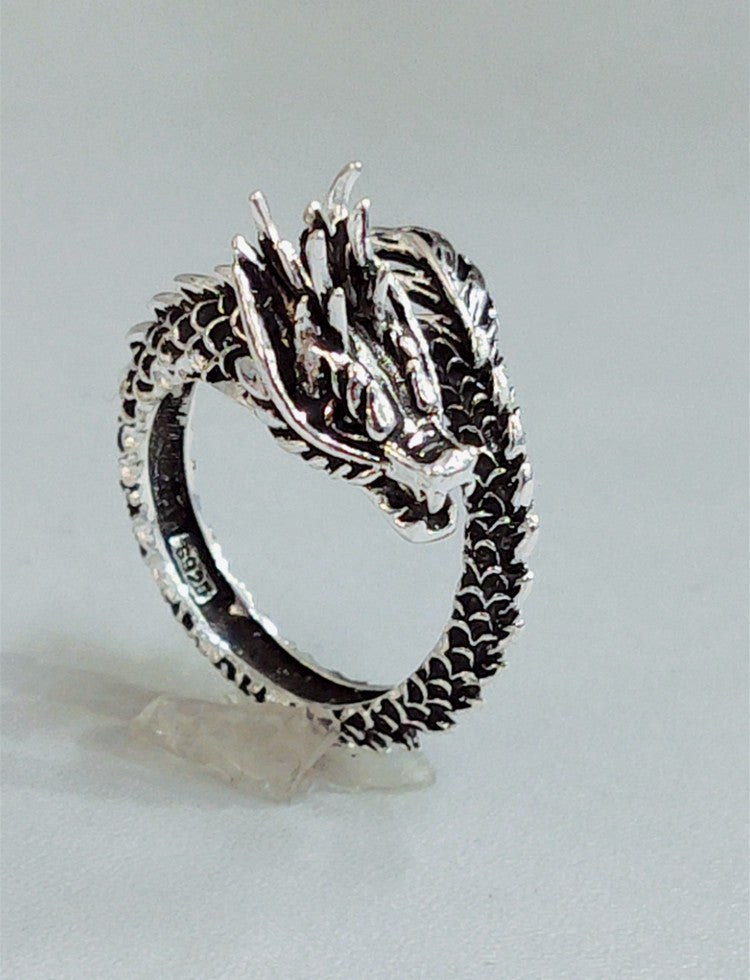 dragon spirit – retro-drachenring mit verstellbarer öffnung - lunastein