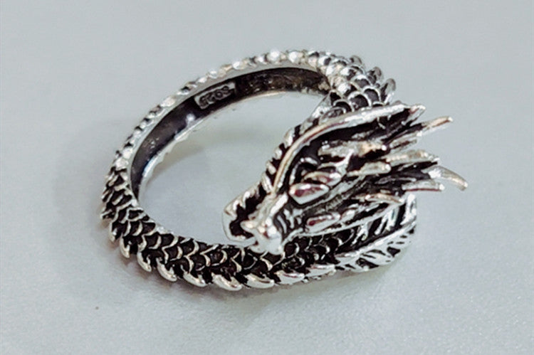 dragon spirit – retro-drachenring mit verstellbarer öffnung - lunastein
