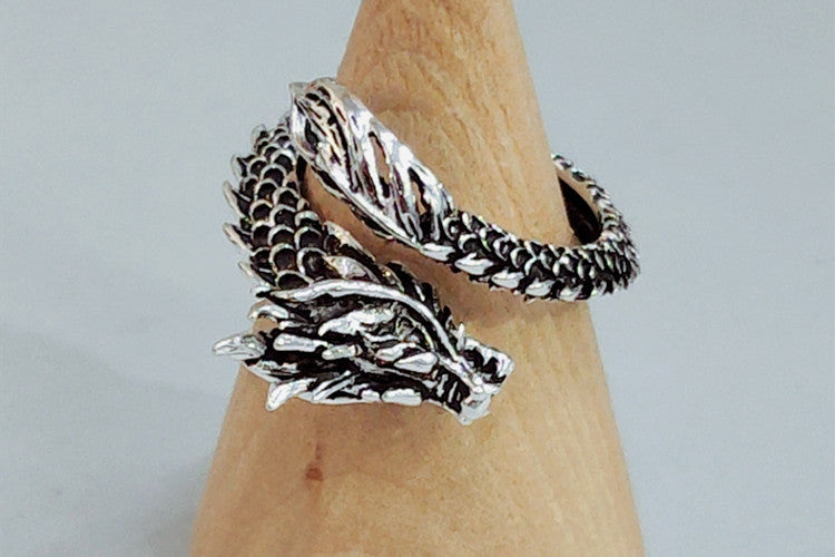 dragon spirit – retro-drachenring mit verstellbarer öffnung - lunastein