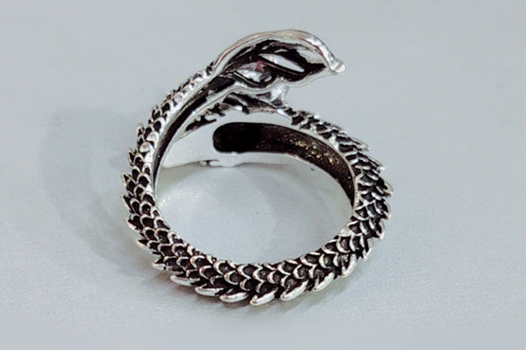 dragon spirit – retro-drachenring mit verstellbarer öffnung - lunastein
