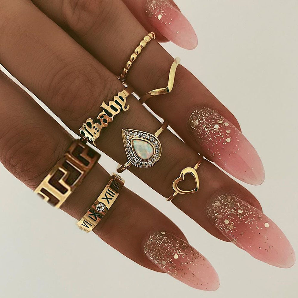 solstice shine – verschiedene ring-sets in goldoptik mit kristallbesatz - lunastein - schmuck