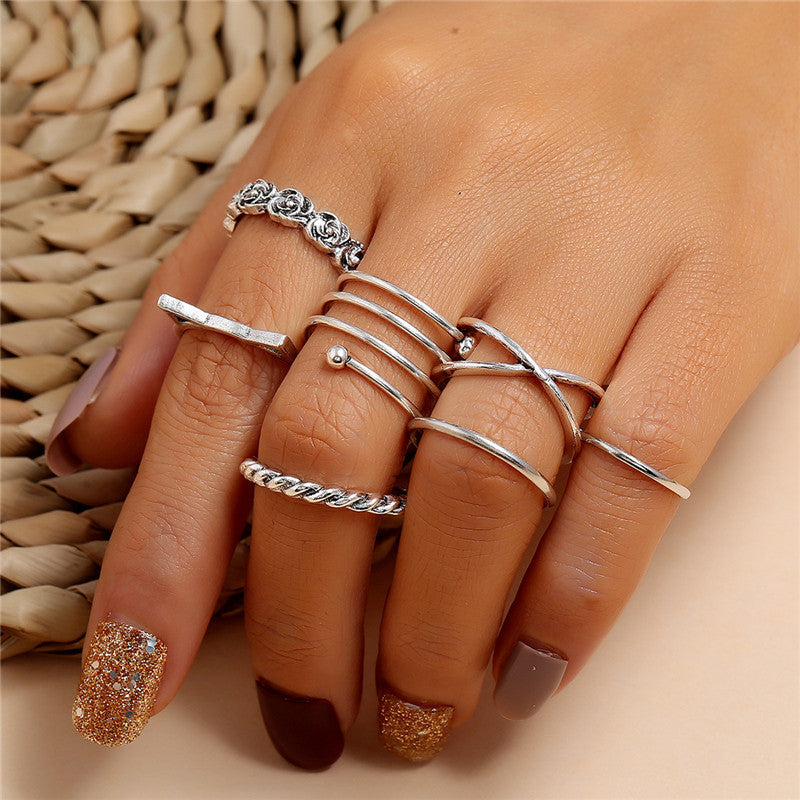 retro women's joint ring ring set - lunastein