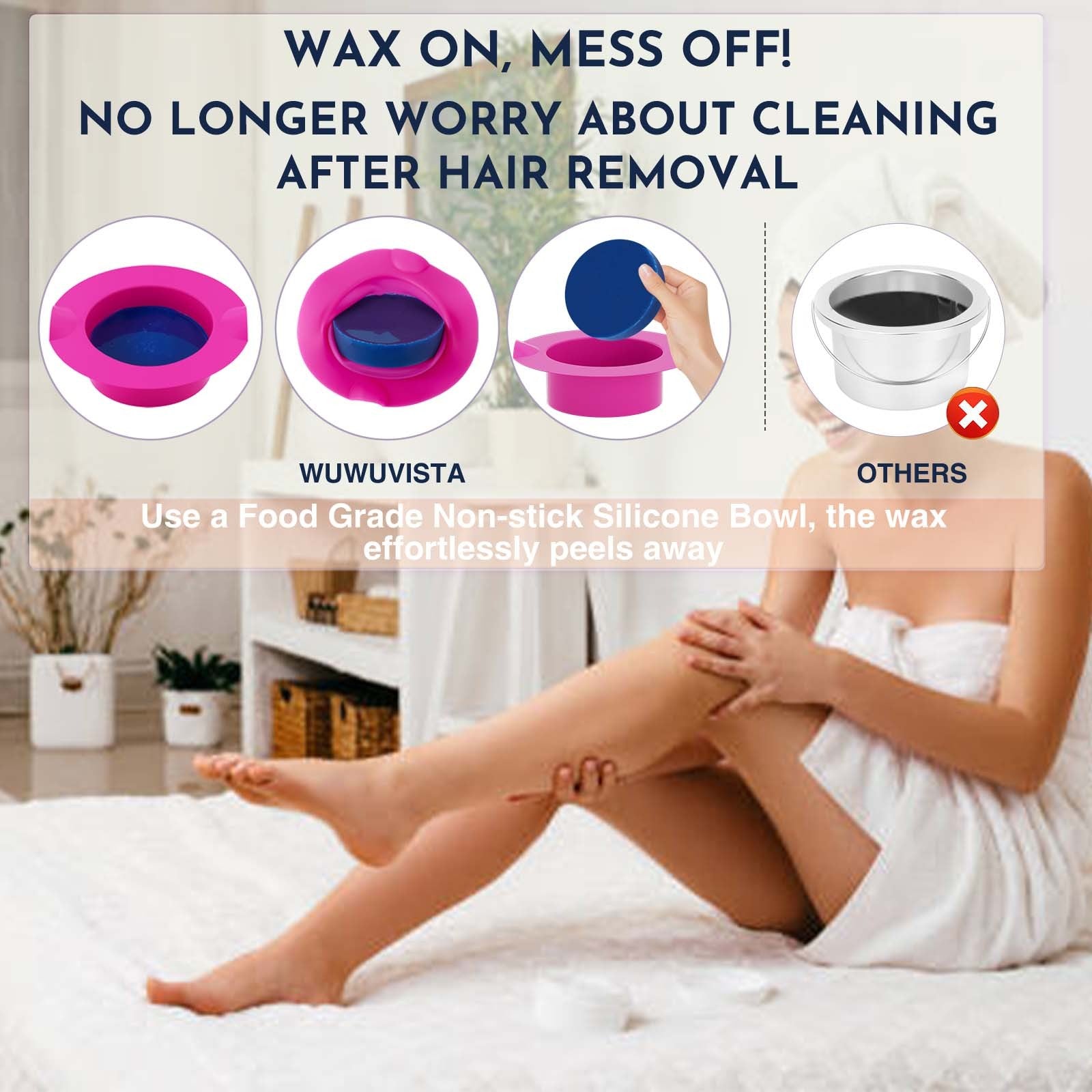 Waxing Kit WUWUVISTA 23 Items Hair Removal Wax Kit With Wax Warmer Waxing Beads For Face, Brazilian, Full Body, Bikini, Sensitiive Skin  Skin Suitable For Plugs Of American, European Specification SchmuckNeu