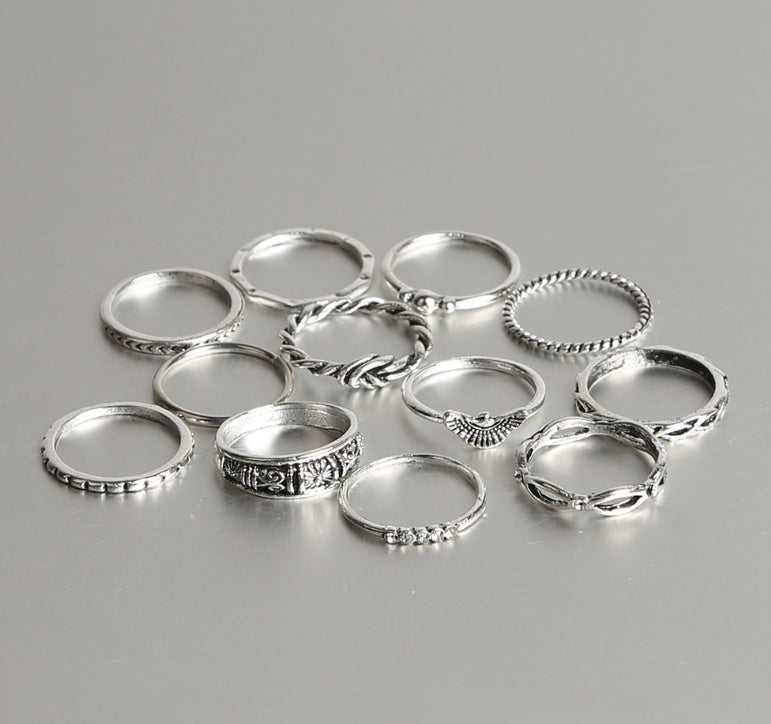 solstice shine – verschiedene ring-sets in goldoptik mit kristallbesatz - lunastein - schmuck