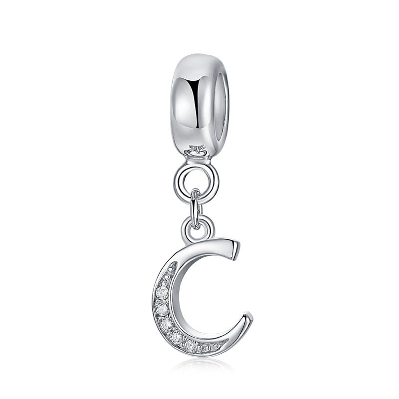 initial letter charm – individualler buchstaben-charm a-z aus 925 silber - lunastein