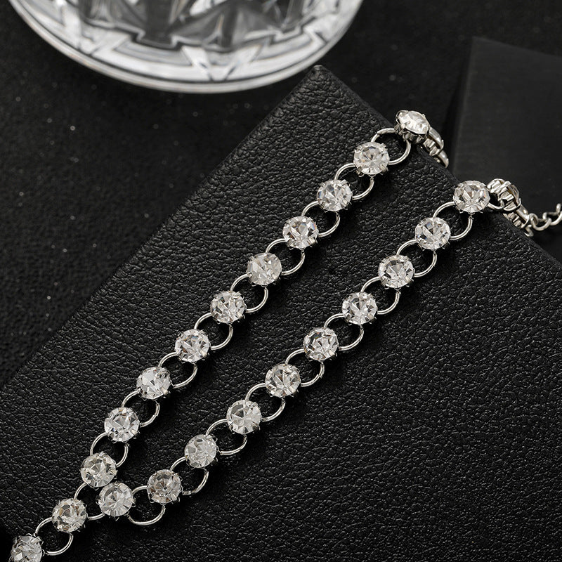 shinesteps – fußkettchen mit kristall-gliedern in silberoptik - lunastein - schmuck