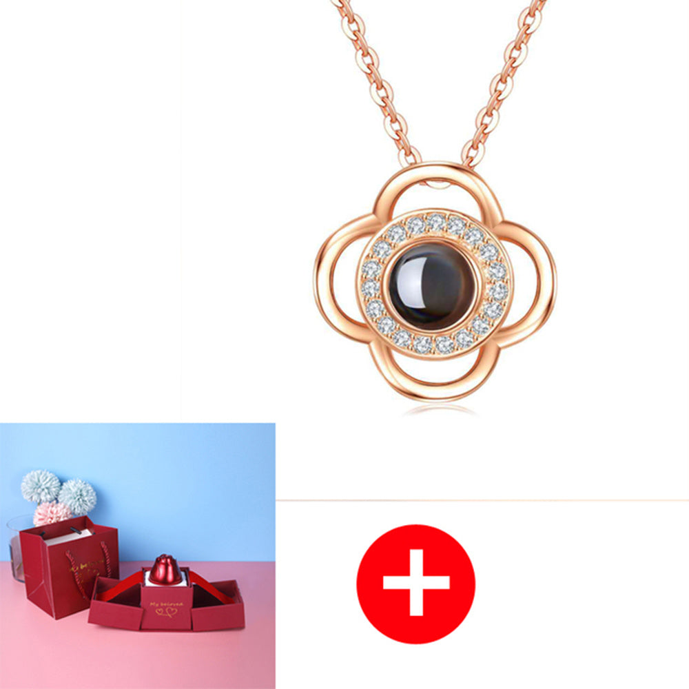 hot valentine's day gifts metal rose jewelry gift box necklace for wedding girlfriend necklace gifts schmuckneu