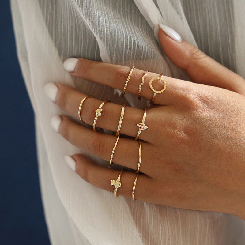 retro women's joint ring ring set - lunastein