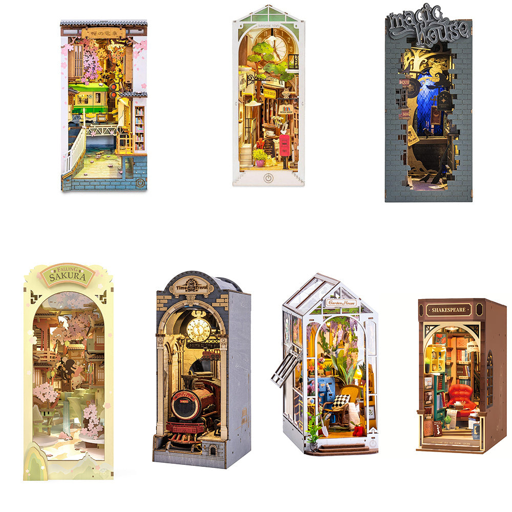 robotime rolife book nooks series stories in books 4 kinds diy wooden miniature house furniture sakura densya tgb01 dropshipping schmuckneu