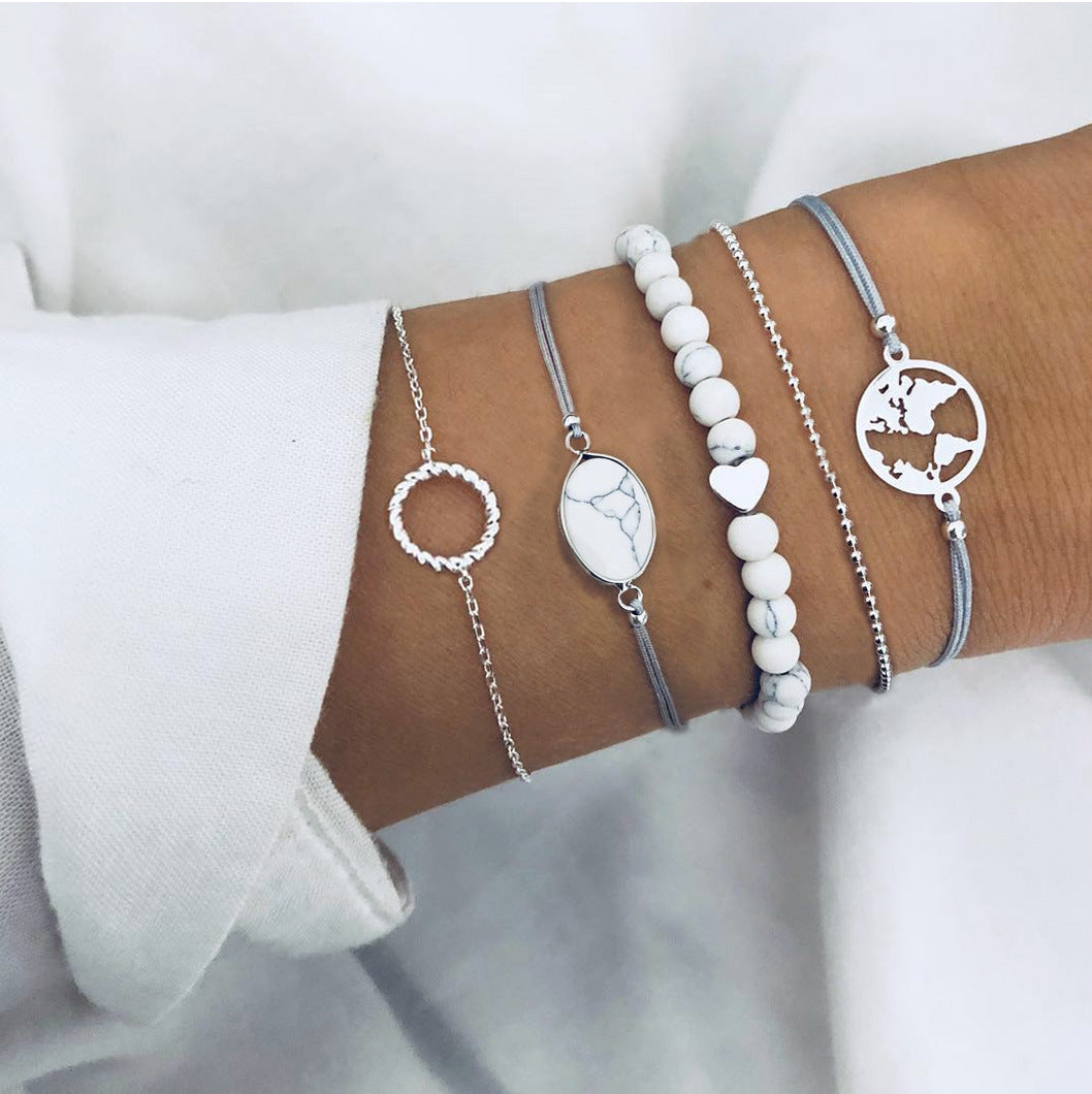 Love Map Bracelet Bracelet Set - Lunastein