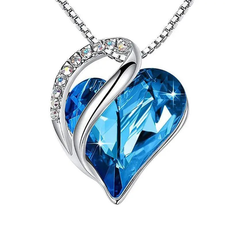 crystal embrace – herz-halskette aus 925er silber mit funkelndem zirkonia in 6 farben - lunastein