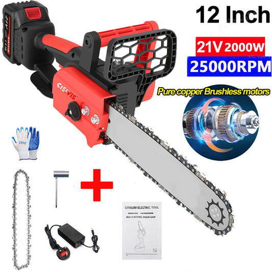 Battery Chainsaw 2000W Mini Chainsaw Chainsaw Tree Saw With Batteries SchmuckNeu
