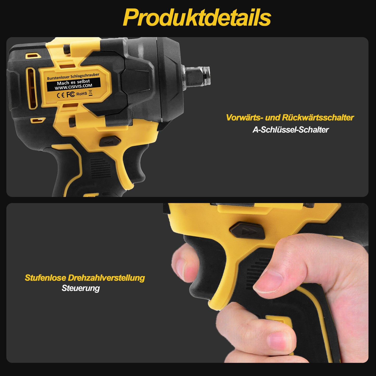 500n original pin impact wrench bare machine de