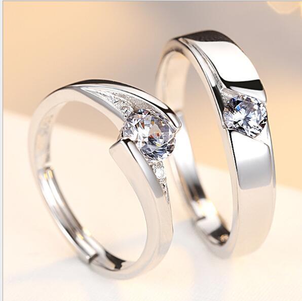 eternal spark – verstellbare partner-ringe aus 925er silber mit zirkonia - lunastein