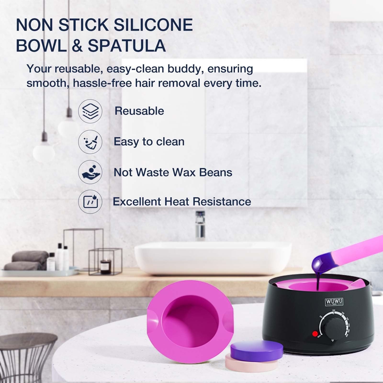 Waxing Kit 11 Items WUWUVISTA Hair Removal Wax Kit With Wax Melt Warmer Waxing Beads For Face,Brazilian,Full Body,Bikini,Sensitiive Skin Suitable For Plugs Of American, European Specification SchmuckNeu