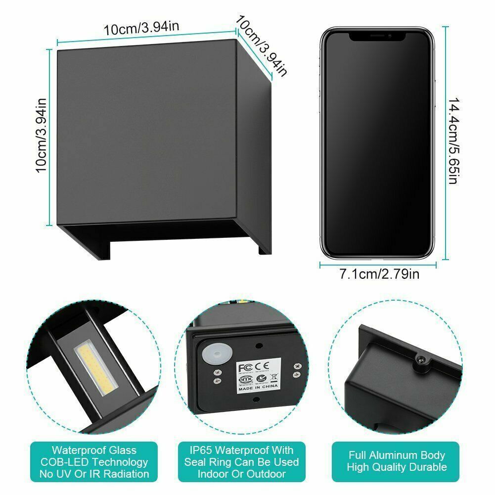 wall lamp cube led wall light fixture lamp up down for outdoor indoor waterproof