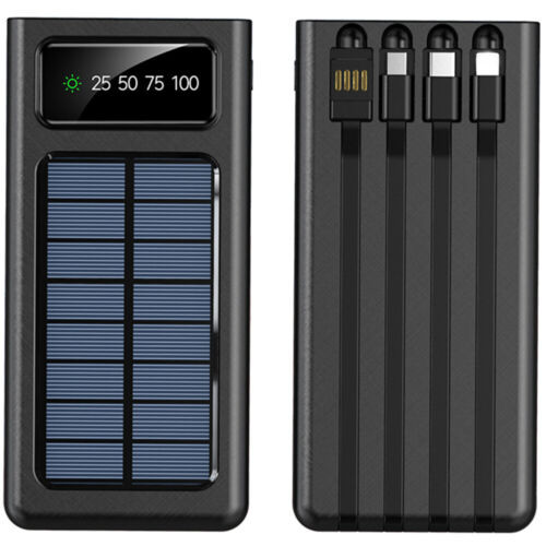 Solar Power Bank 900000mAh Tragbar Externer Batterie Ladegerat Fur Alle Handy DE SchmuckNeu