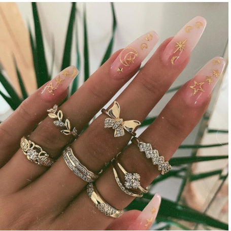 diamond z – 19 style ringsets mit funkelnden zirkonia & opal-akzenten - lunastein - schmuck
