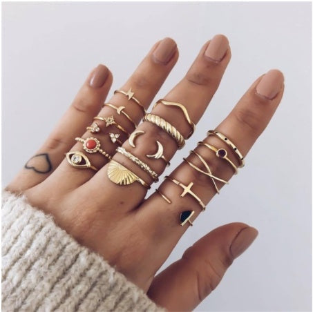 diamond z – 19 style ringsets mit funkelnden zirkonia & opal-akzenten - lunastein - schmuck